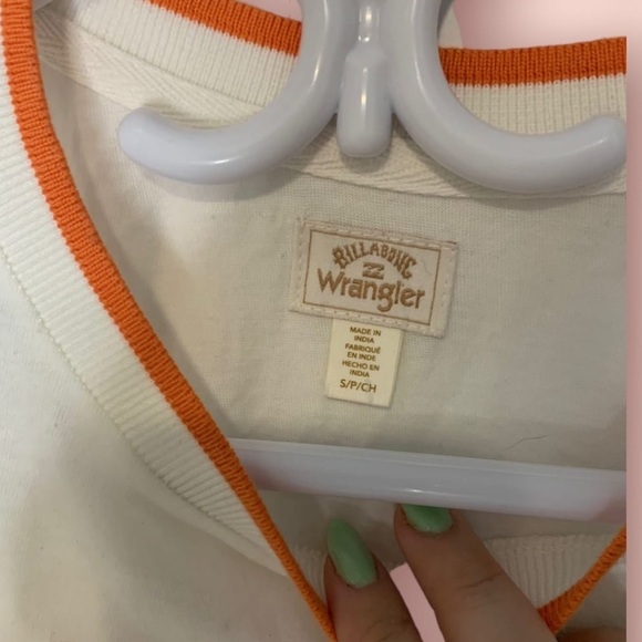 Billabong x Wrangler Border Line Boxy Cropped Tee, Size S - Picture 7 of 10